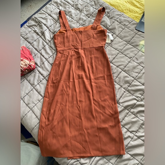 NWT Aritzia Babatin 90s Slit Midi Dress in Rustwood - Picture 4 of 7